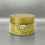 جار پلاستیکی 100 سی سی دهانه 70 شفاف با درب فلزی طلایی، مناسب بسته‌بندی زعفران و ادویه‌های ارزشمند