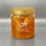 جار پلاستیکی 350 سی سی دهانه 70 شفاف با درب فلزی طلایی، مناسب بسته‌بندی زعفران، ادویه و محصولات خشک