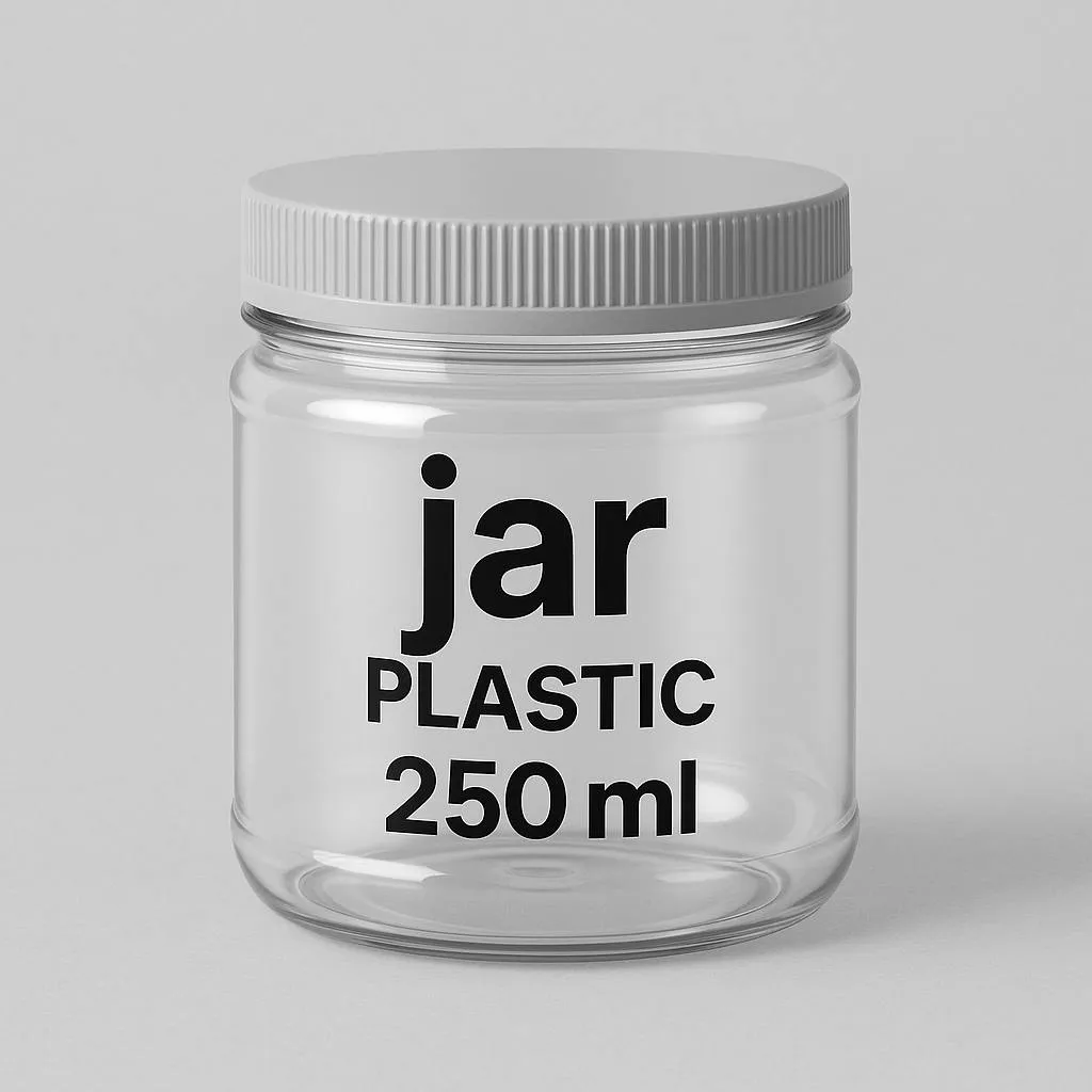 خرید جار پلاستیک 250 سیسی برای یسته بندی مره بادام زمینی و عسل و کره پسته .....