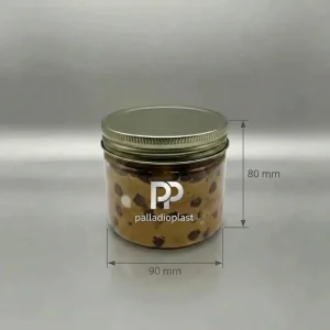 ابعاد دقیق جار پلاستیکی 350 سی سی دهانه 88 با ارتفاع 80 و قطر 90 میلی‌متر